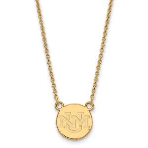 Sterling Silver Gold-plated University of New Mexico Small Pendant 18 inch Necklace