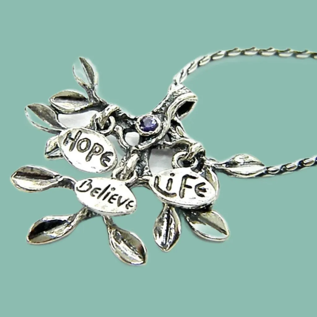 Sterling silver necklace for woman Jewish jewelry from Israel. Tree of Life Necklace