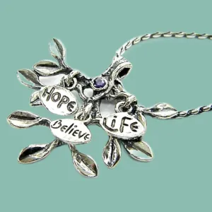 Sterling silver necklace for woman Jewish jewelry from Israel. Tree of Life Necklace