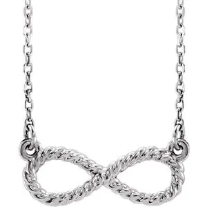 Sterling Silver Rope Infinity-Inspired 18" Necklace
