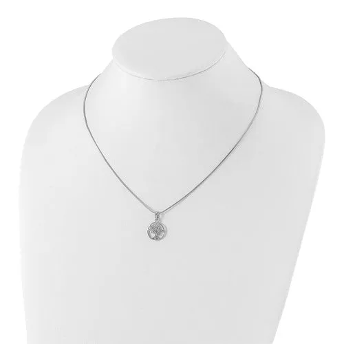 Sterling Silver White Ice .01ct. Diamond Tree Necklace