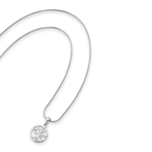Sterling Silver White Ice .01ct. Diamond Tree Necklace