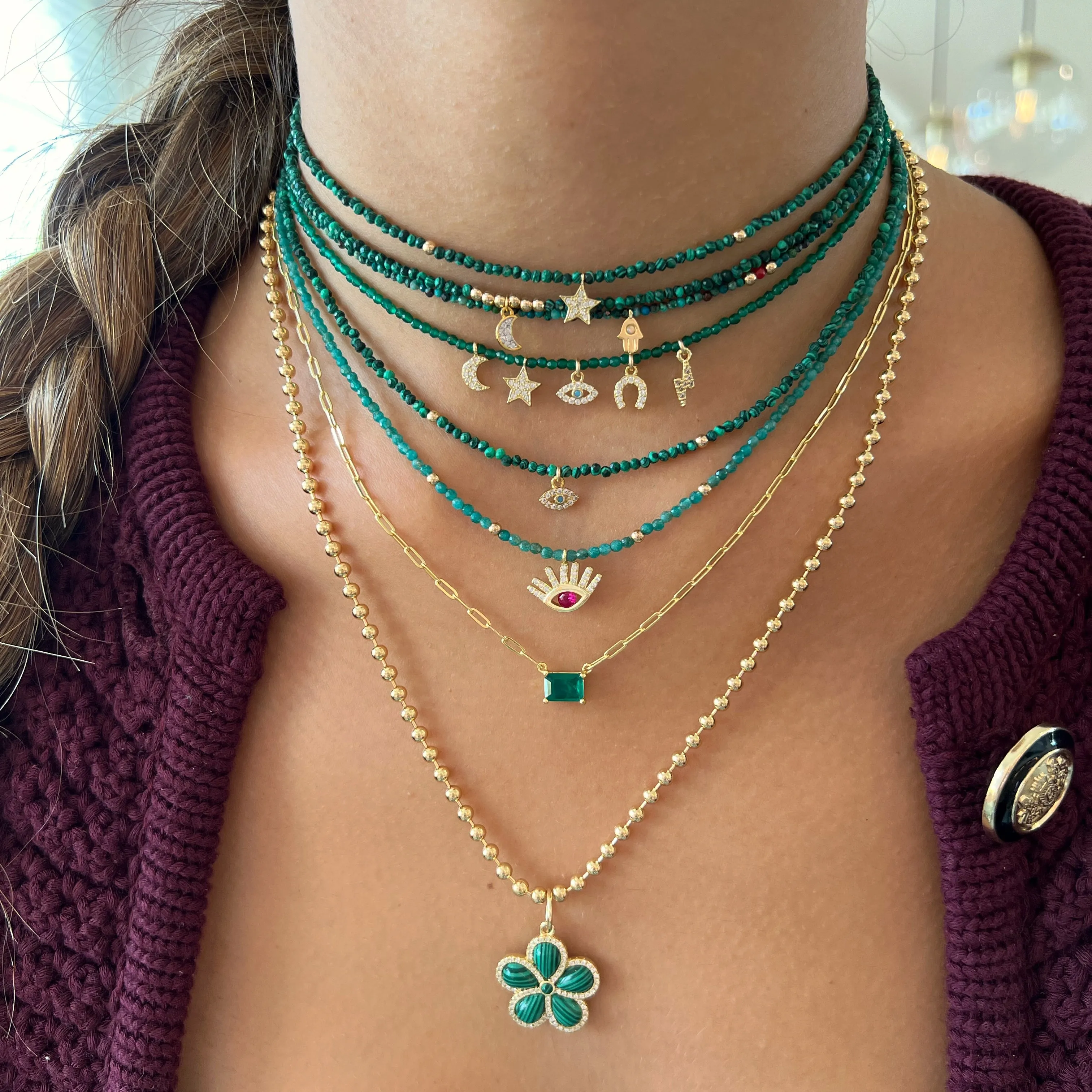 Stone Flower Pendant