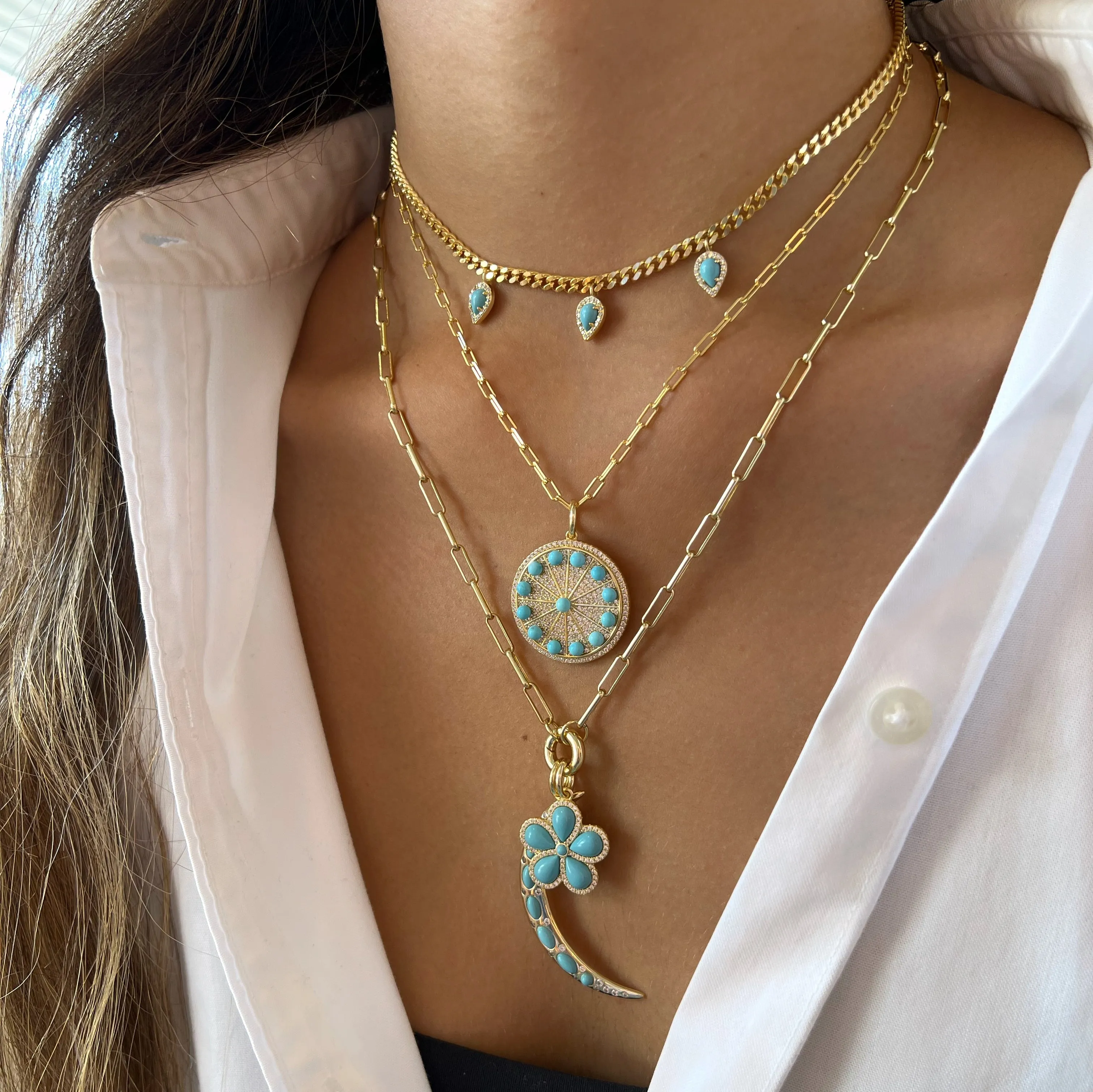Stone Flower Pendant