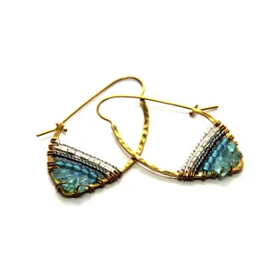 Stone Hoop (Sky Collection) Earrings in Apatite or Labradorite