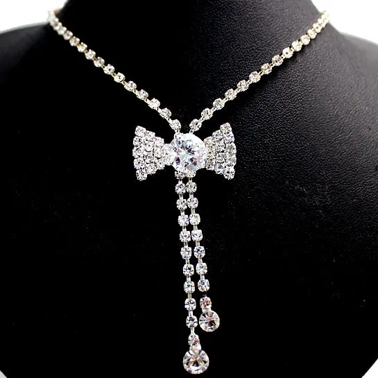 Stylish Bow-knot Rosette Valentines Ideas For Her Necklace Set
