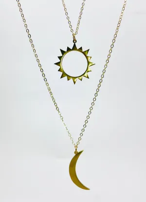 Sun and Moon Necklace Set
