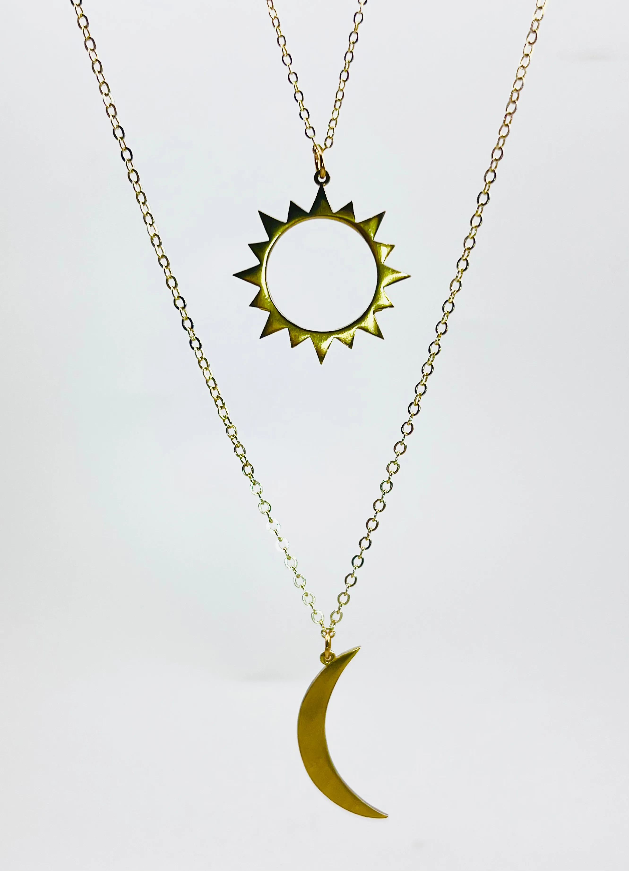 Sun and Moon Necklace Set