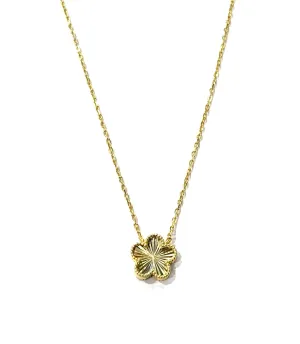 Sunny Ridged Flower Necklace