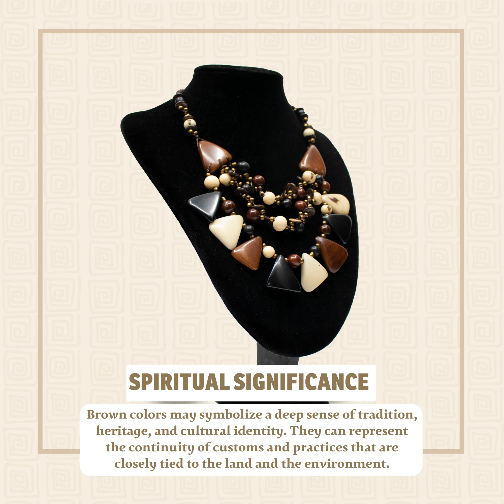 Tagua and Acai beads geometric pyramid necklace