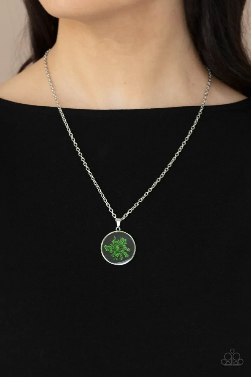 Tea Party Tease Green Paparazzi Necklace