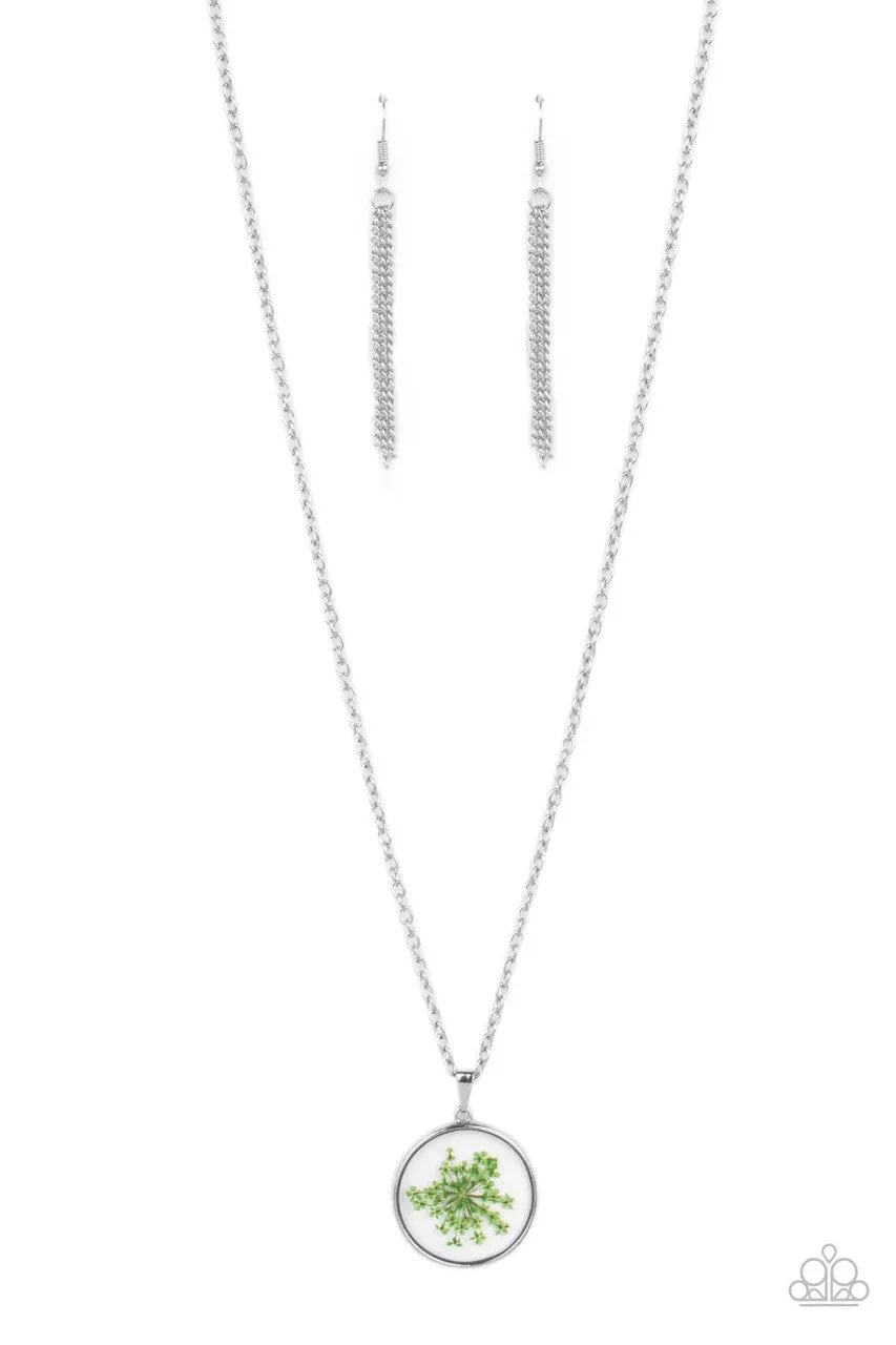 Tea Party Tease Green Paparazzi Necklace
