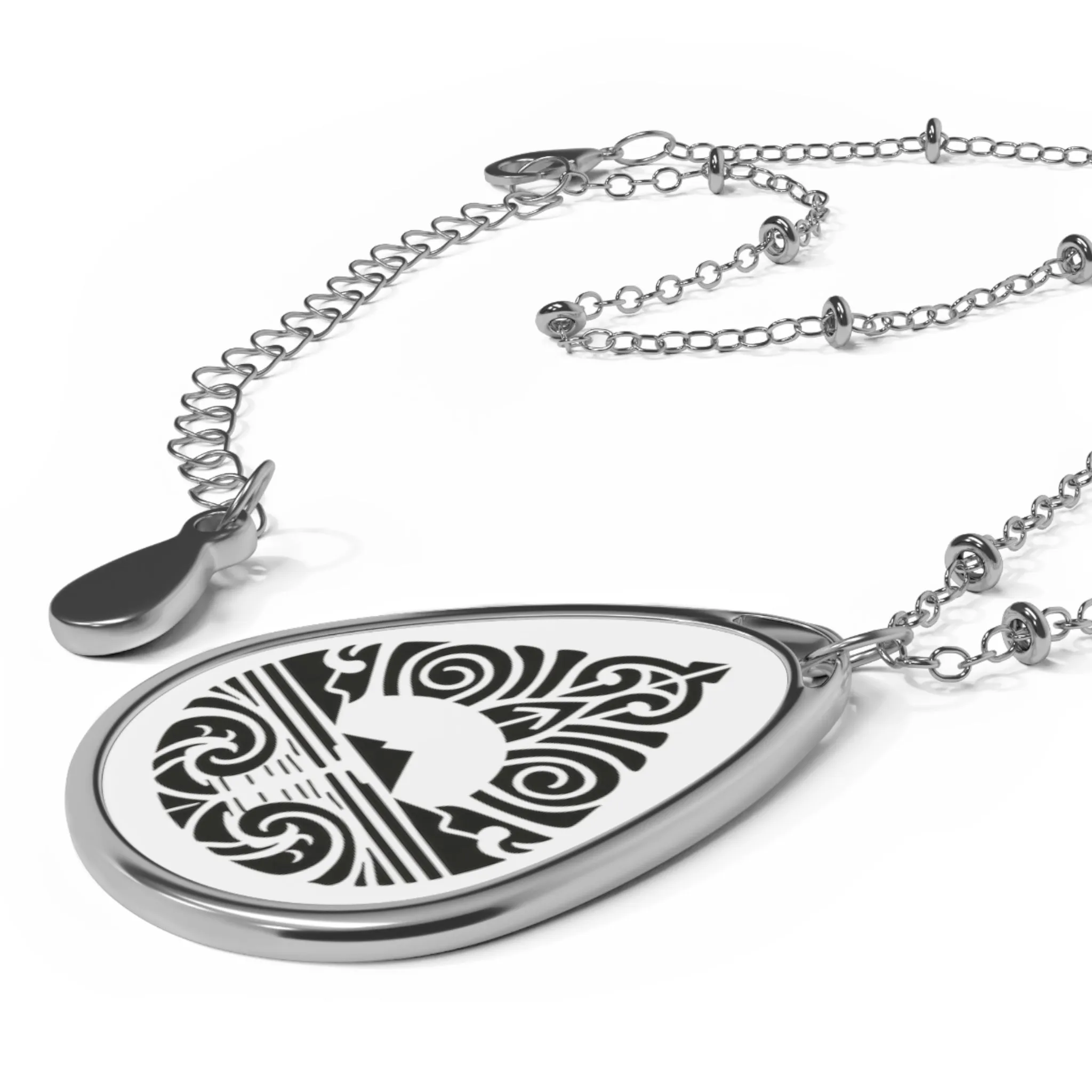 Teardrop Mountain Oval Necklace