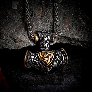 THOR'S HAMMER NECKLACE - GOLDEN TRISKEL