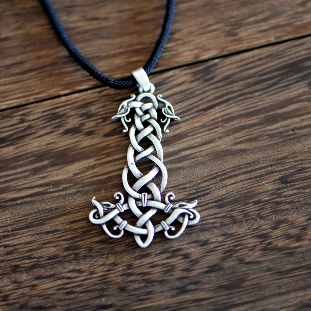 THOR'S HAMMER NECKLACE - KNOTTED DRAGONS