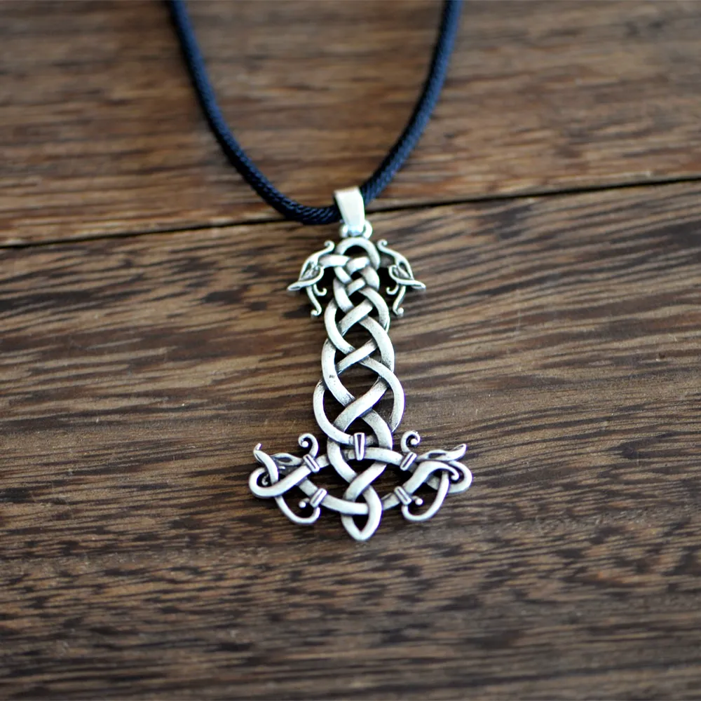 THOR'S HAMMER NECKLACE - KNOTTED DRAGONS