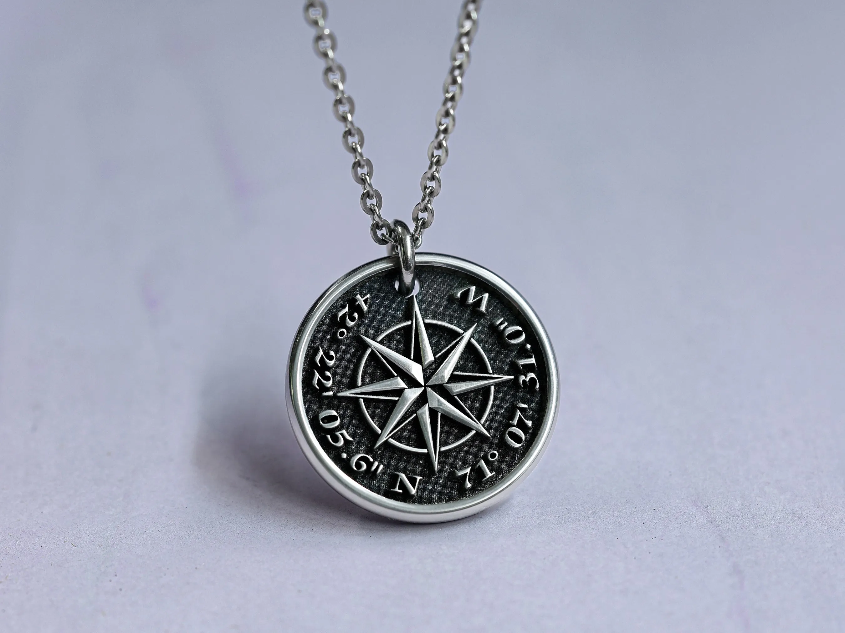 TITANIUM Women's Compass Necklace
