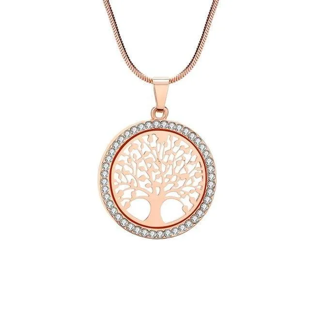 Tree of Life Round Small Pendant Necklace