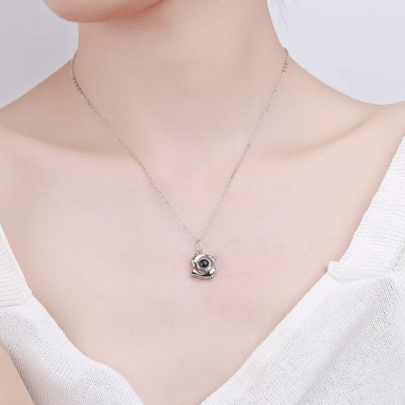 Trend Dolphin Pendant Silver Necklace With Picture Inside