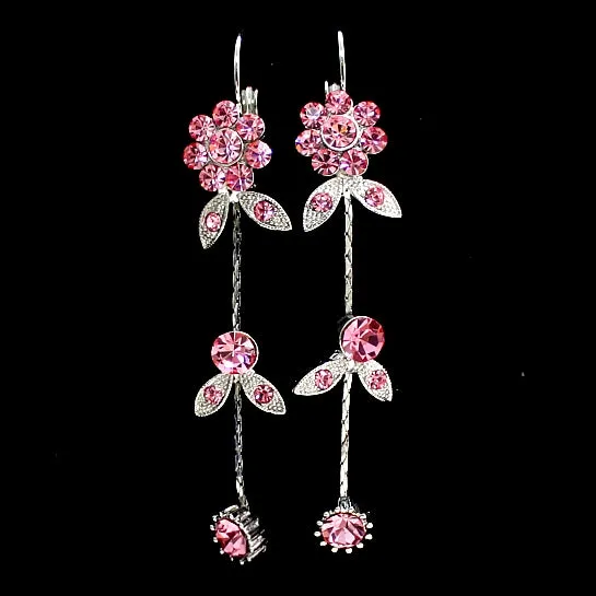 Tribute Gifts Light Rose Earring Necklace Set Tassel Earring