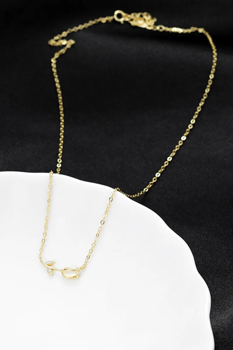 Tulip Pendant Clavicle Necklace