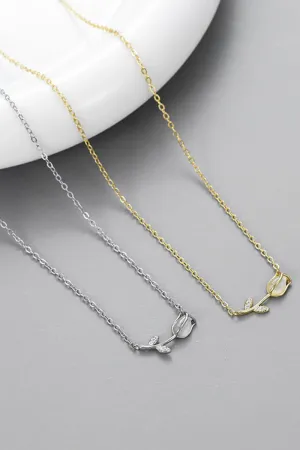 Tulip Pendant Clavicle Necklace