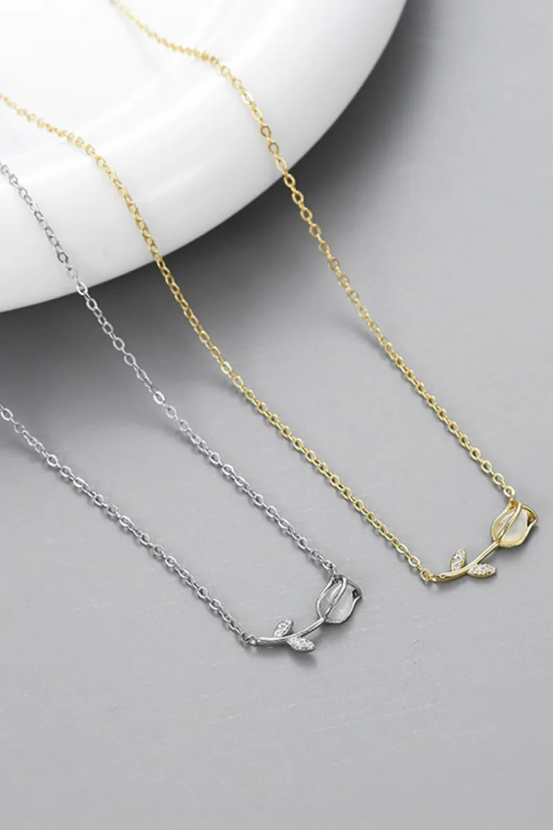 Tulip Pendant Clavicle Necklace