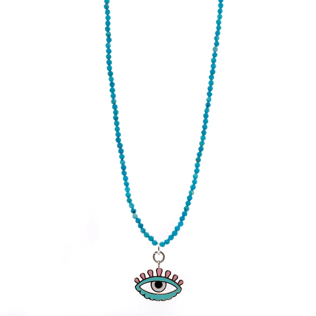 Turquoise Candy Evil Eye Necklace