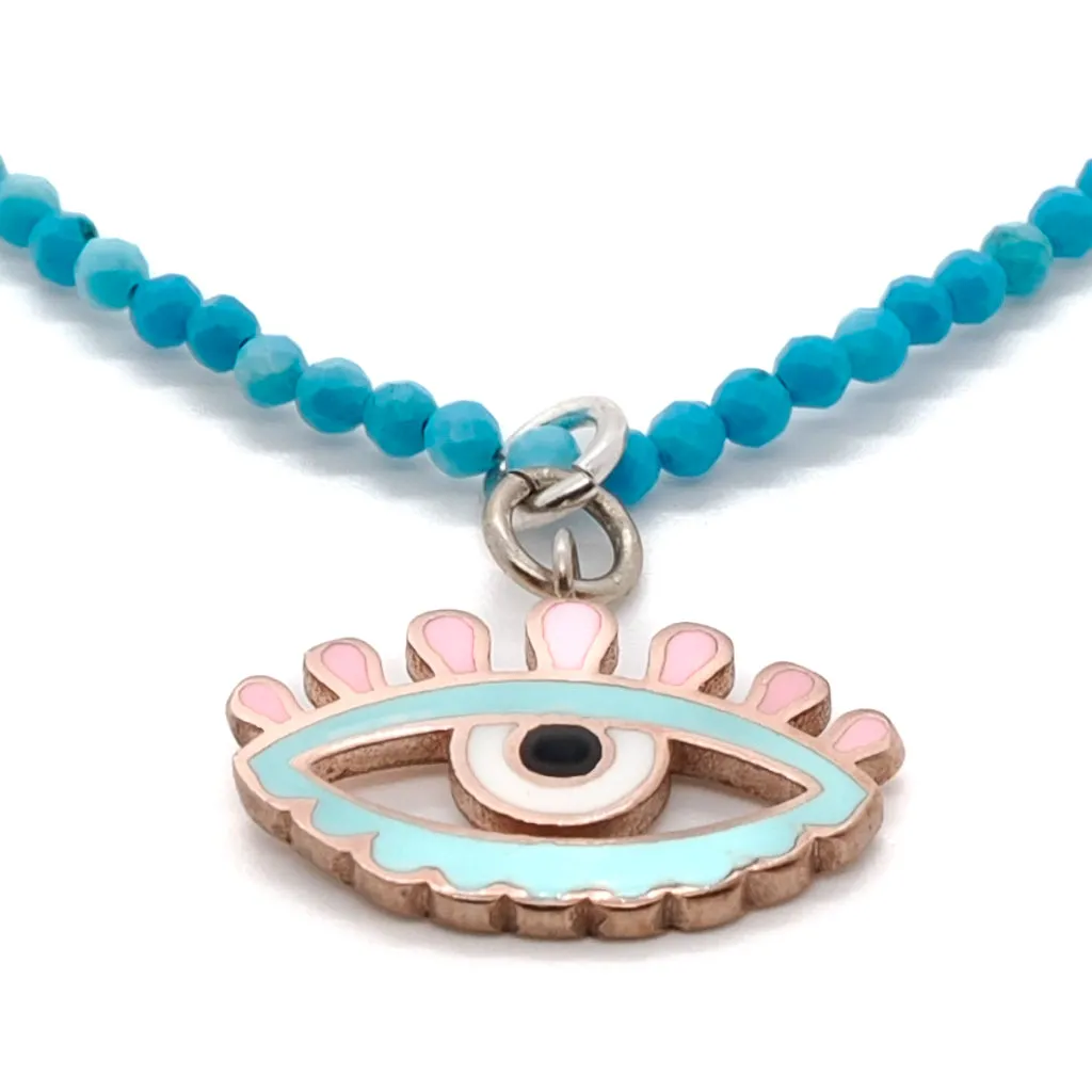 Turquoise Candy Evil Eye Necklace