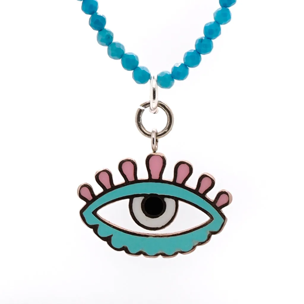 Turquoise Candy Evil Eye Necklace