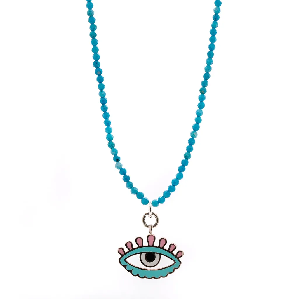 Turquoise Candy Evil Eye Necklace