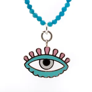 Turquoise Candy Evil Eye Necklace