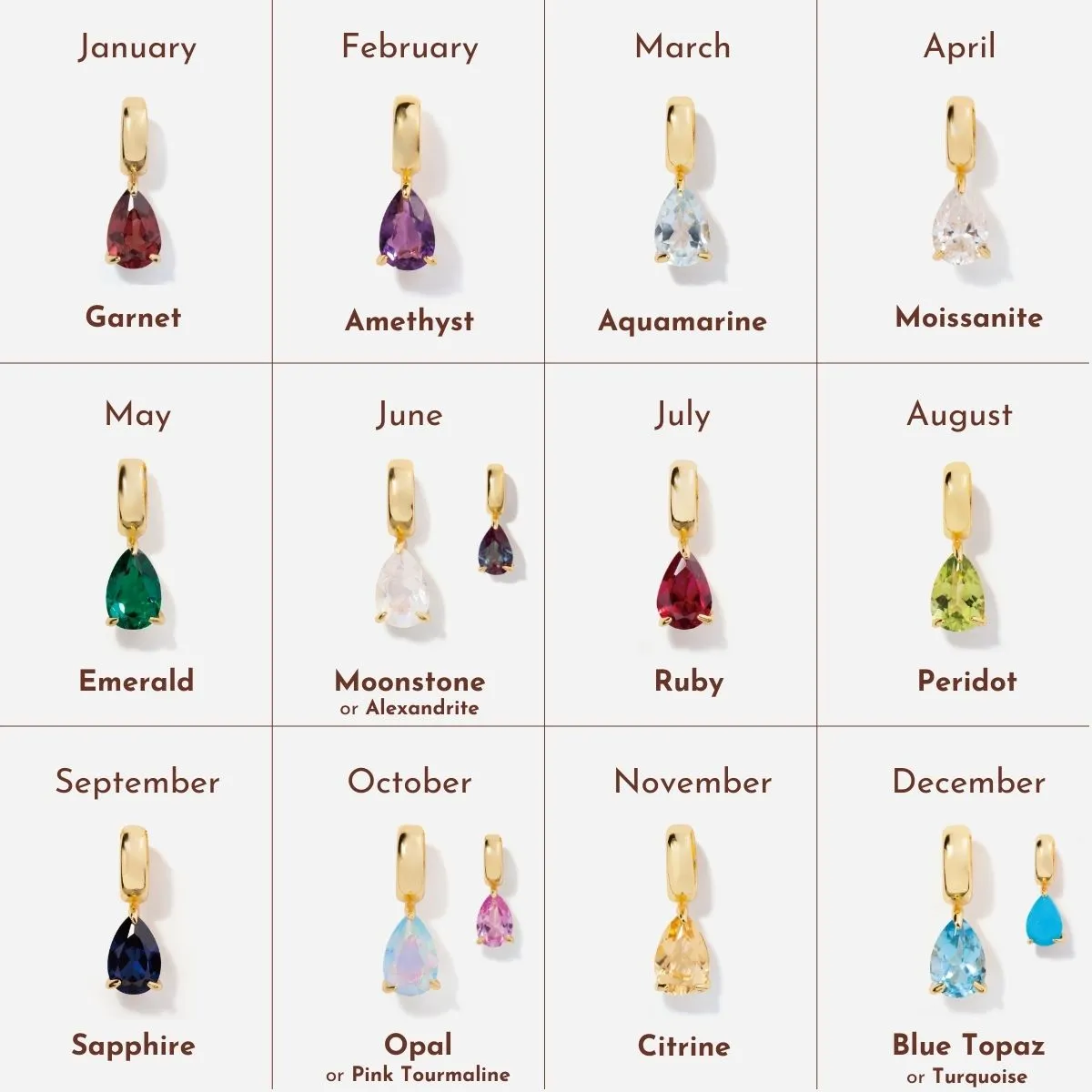 Two Birthstone Teardrop Necklace
