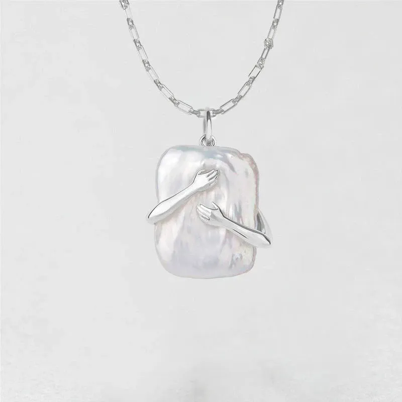 Two Hands Hug Pendant Necklace