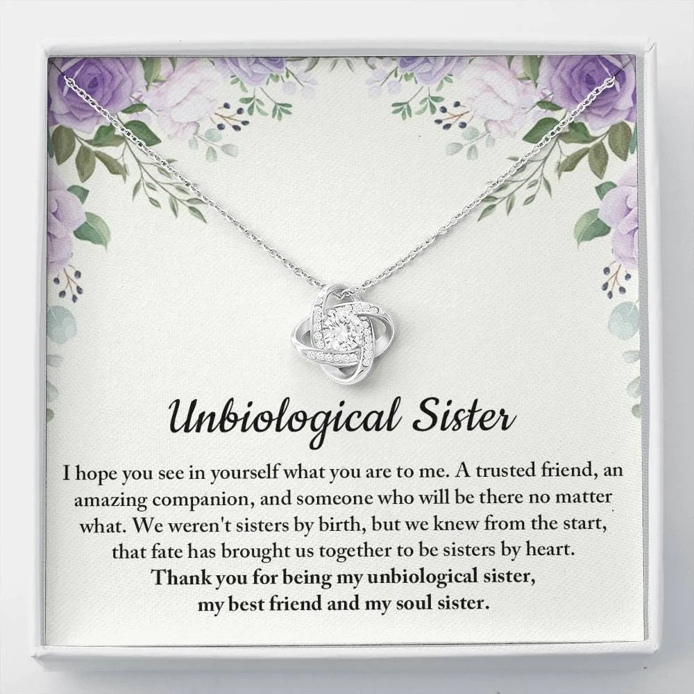 Unbiological Sister Necklace, Soul Sister Gift, Best Friend Gift for Female Friend