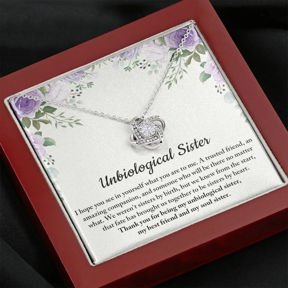 Unbiological Sister Necklace, Soul Sister Gift, Best Friend Gift for Female Friend