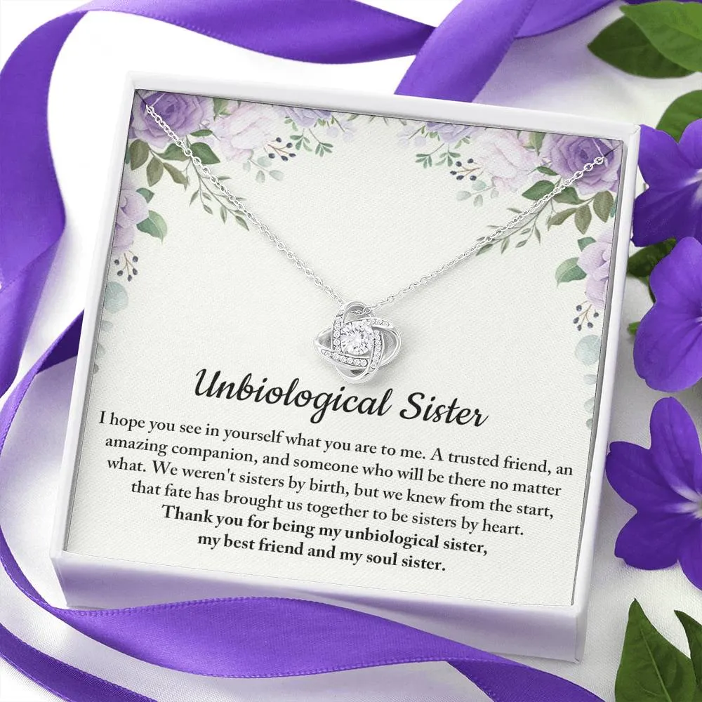 Unbiological Sister Necklace, Soul Sister Gift, Best Friend Gift for Female Friend