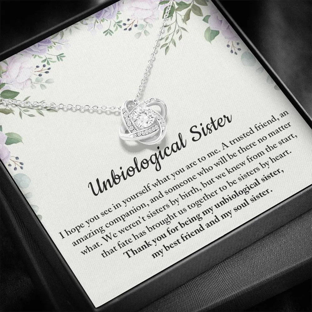 Unbiological Sister Necklace, Soul Sister Gift, Best Friend Gift for Female Friend