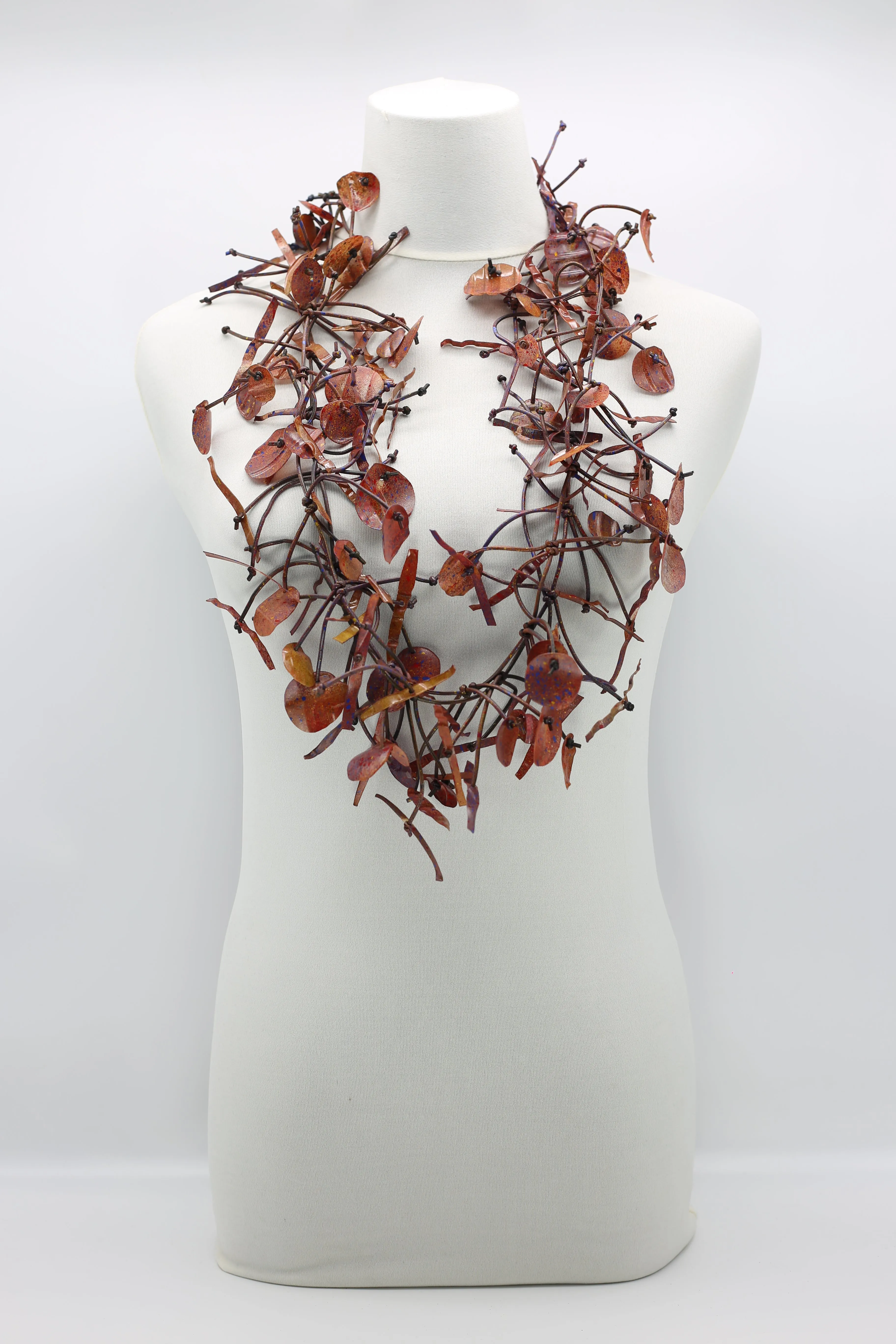 Upcycled plastic bottles - Aqua Willow Tree & Water lily Necklace - Duo- Hand-painted