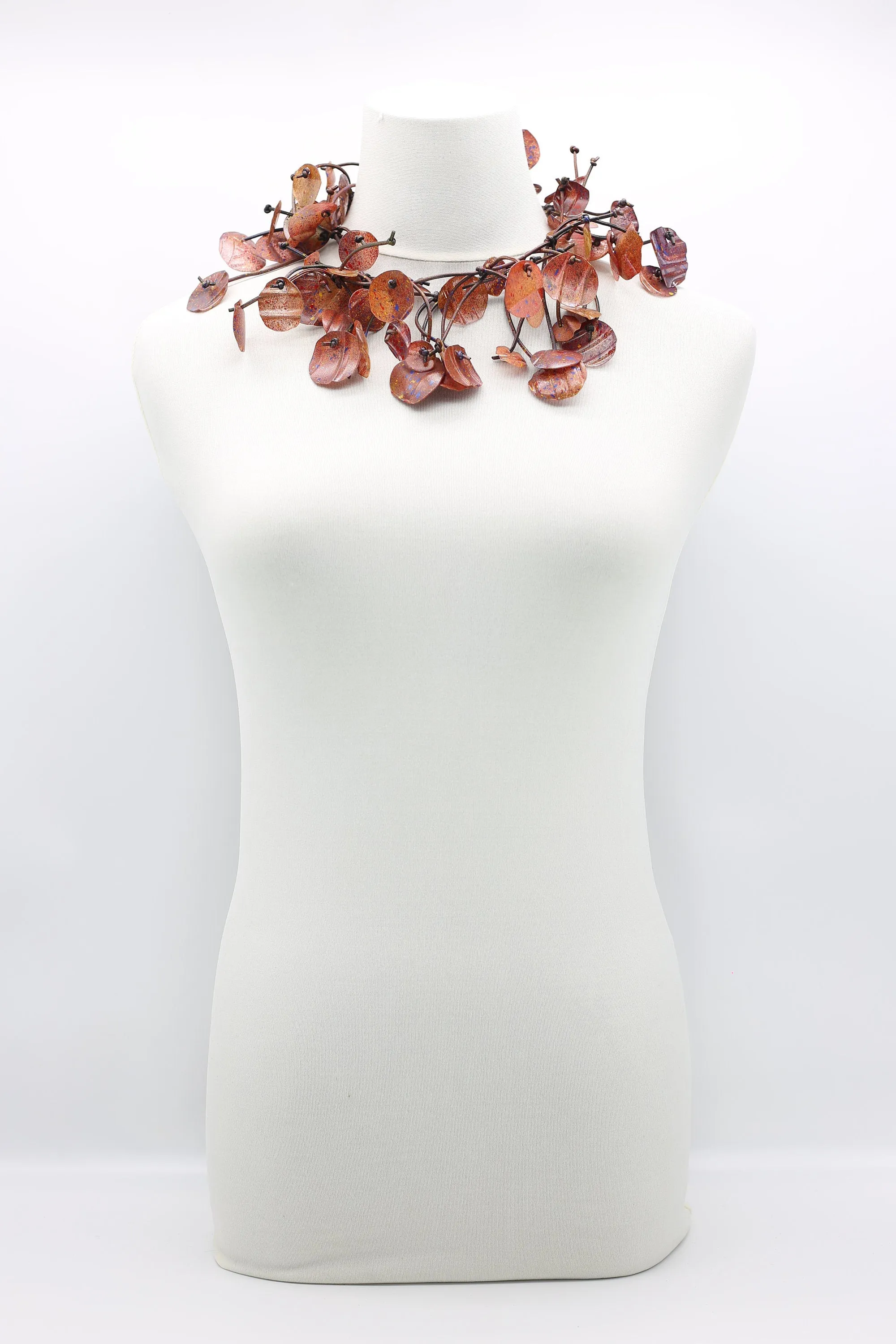 Upcycled plastic bottles - Aqua Willow Tree & Water lily Necklace - Duo- Hand-painted