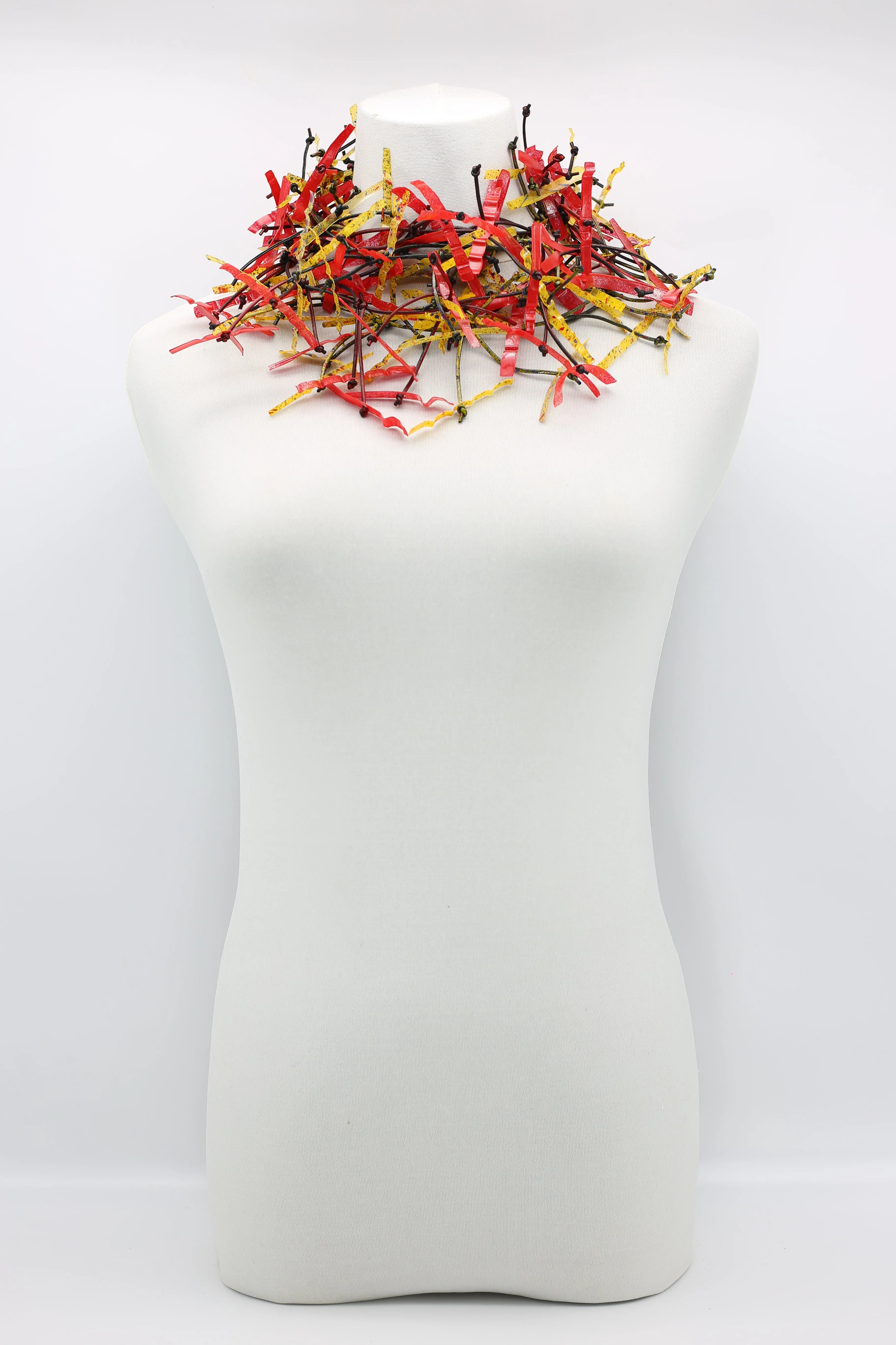 Upcycled plastic bottles - Aqua Willow Tree Necklaces - Duo- Hand-painted - Long