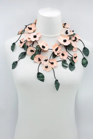 UPCYCLED PLASTIC BOTTLES POPPY FLOWER NECKLACES - SHORT