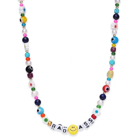 Vacation Mode or Bad Ass Handmade Beaded Necklace