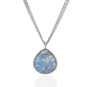 Van Gogh Silvertone Almond Blossom Tear Pendant