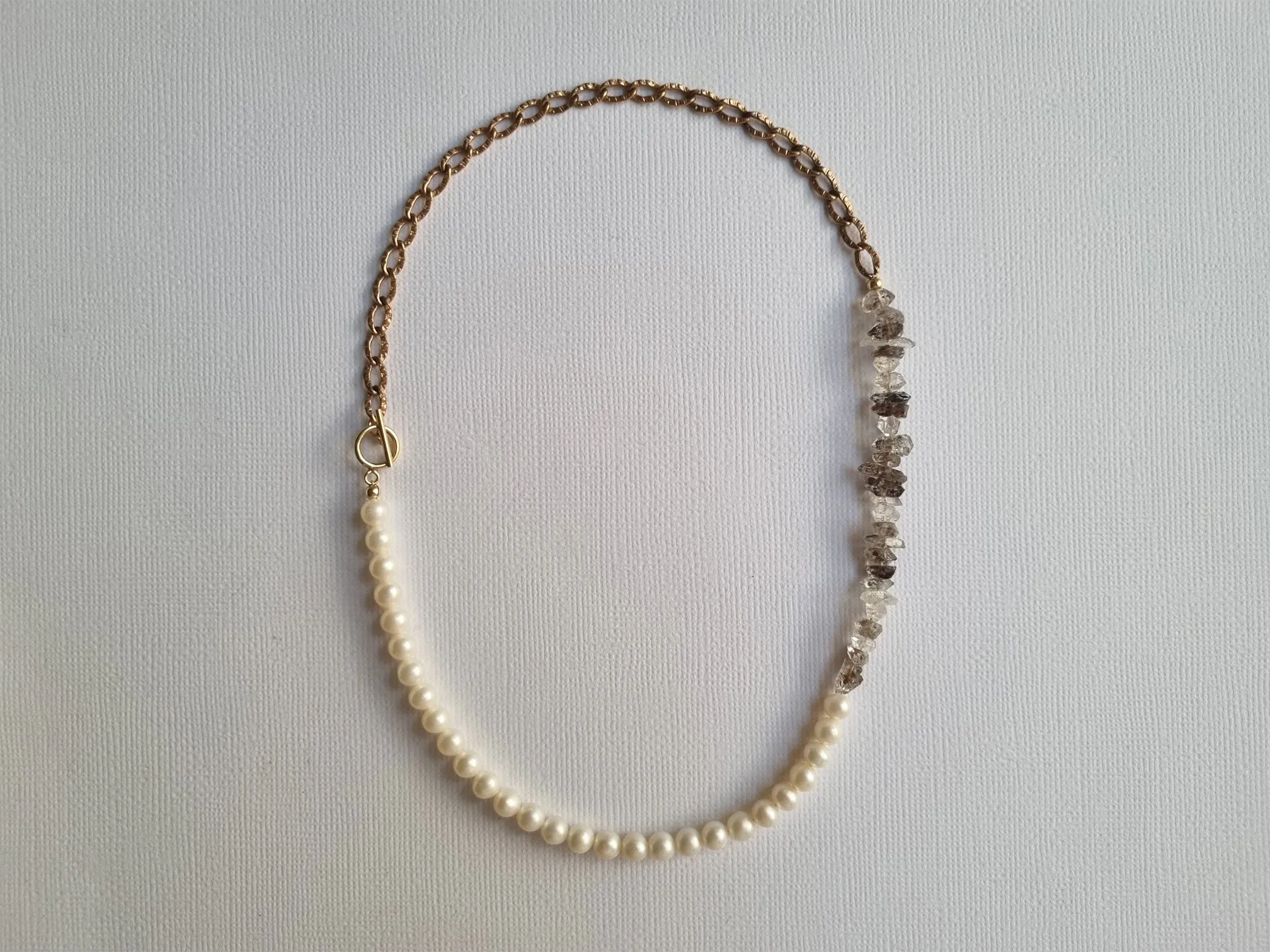 Victoria | antique chain pearl short necklace