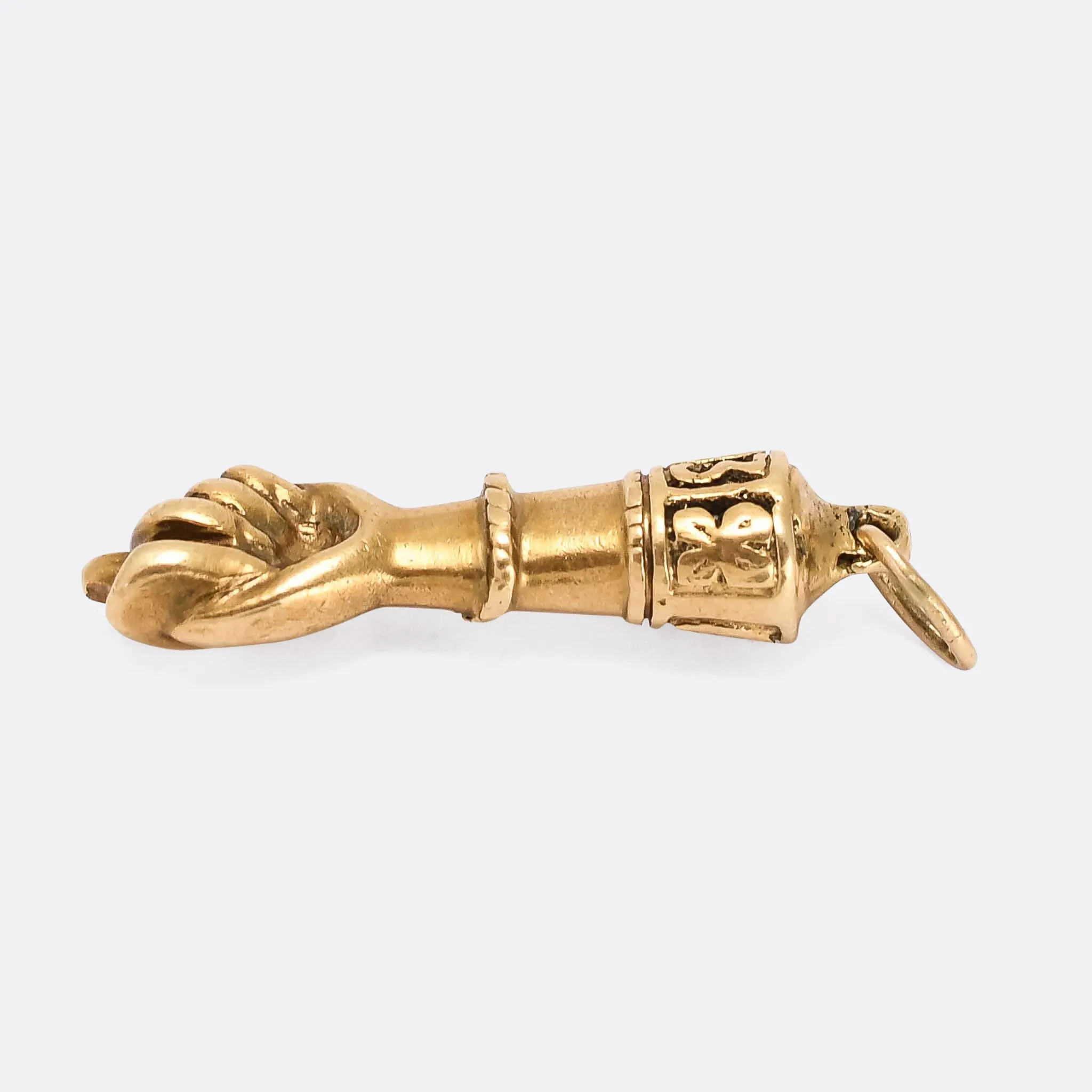 Victorian 15k Gold Lucky Manu Fica Pendant
