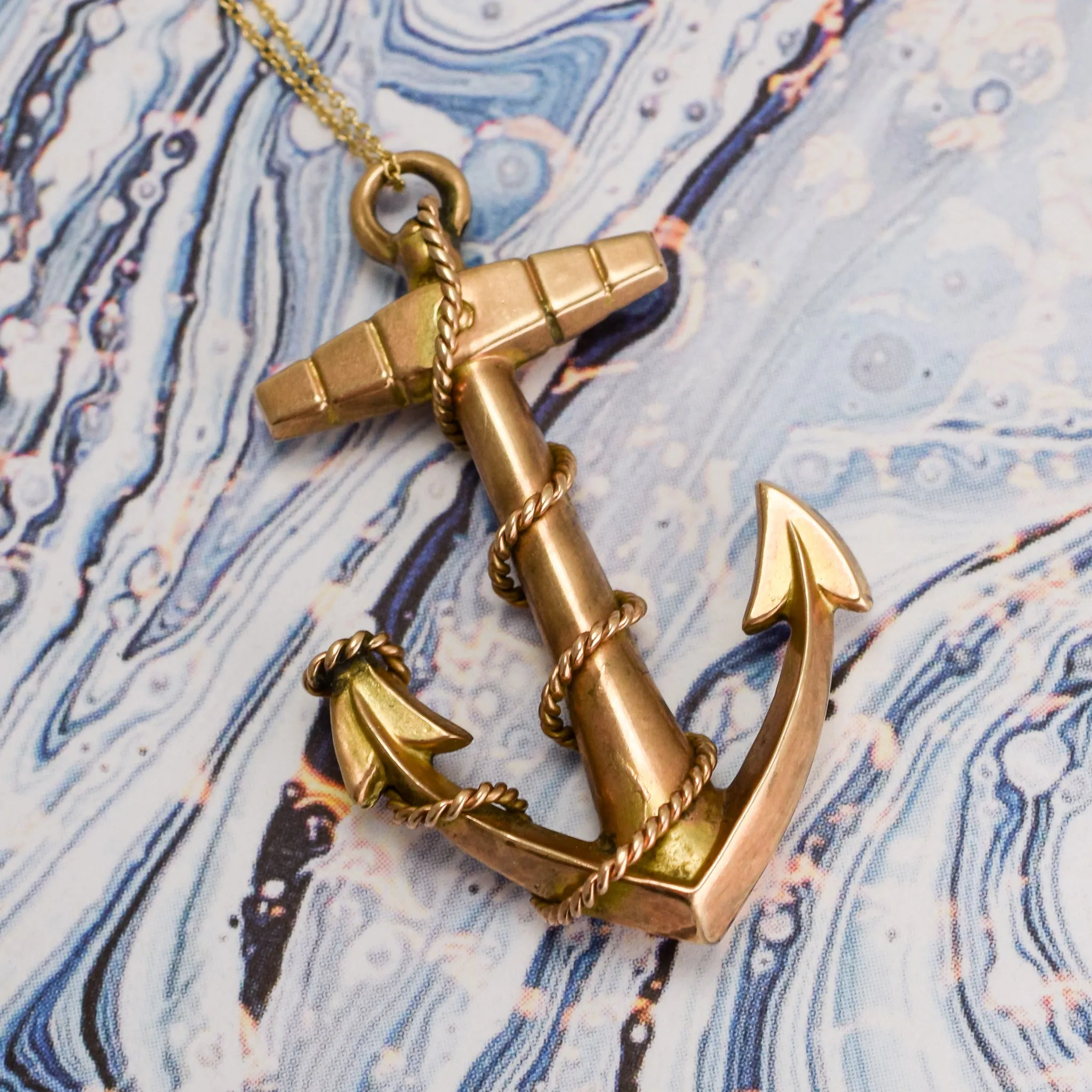 Victorian Gold Anchor Pendant