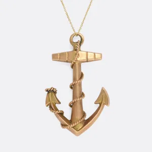 Victorian Gold Anchor Pendant
