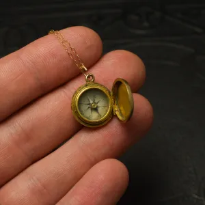 Victorian Gold Compass Pendant