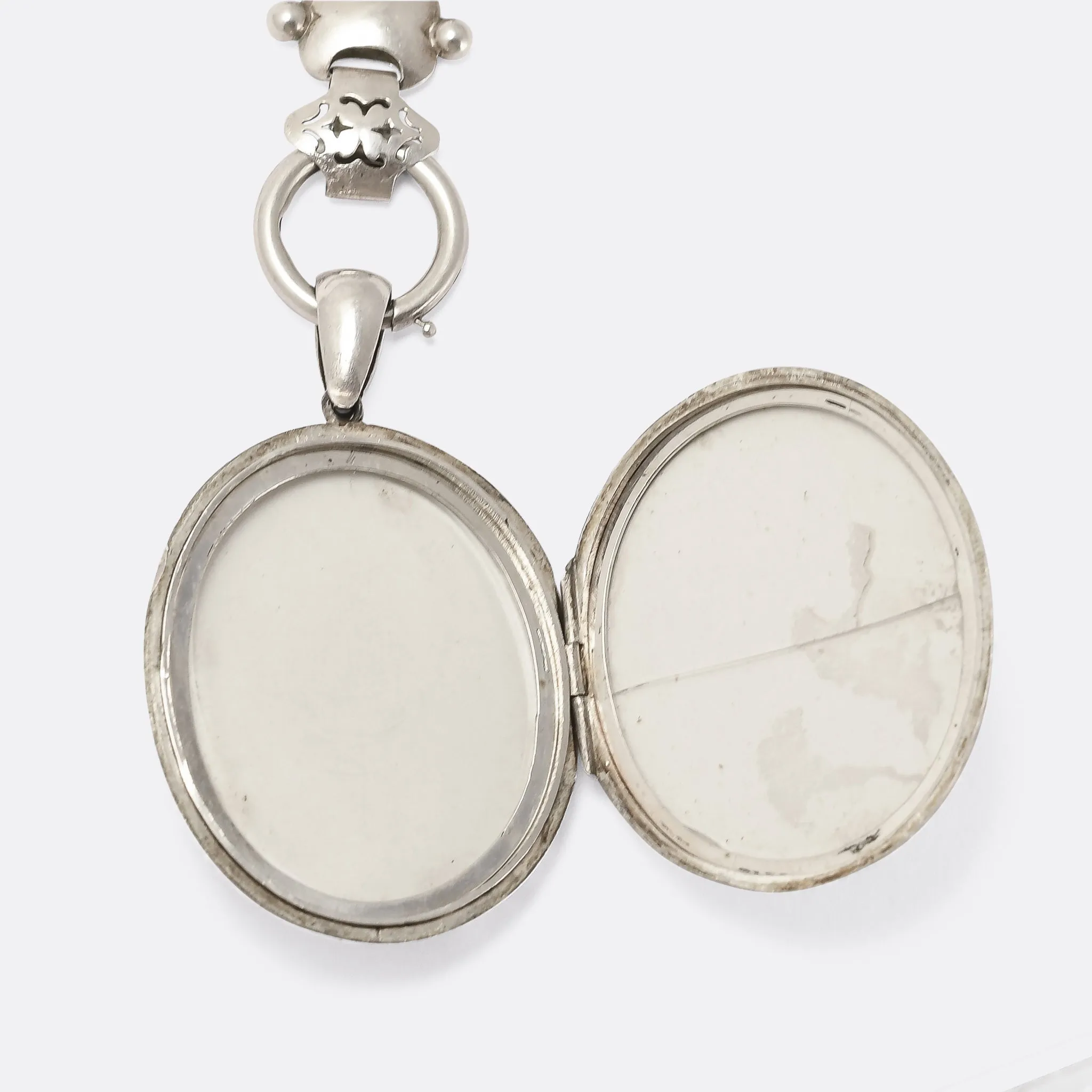 Victorian “Language of Flowers” Silver Locket & Collar